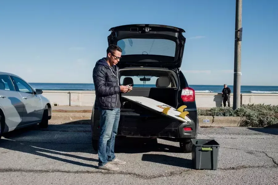 Nick Whittlesey getting ready to surf.